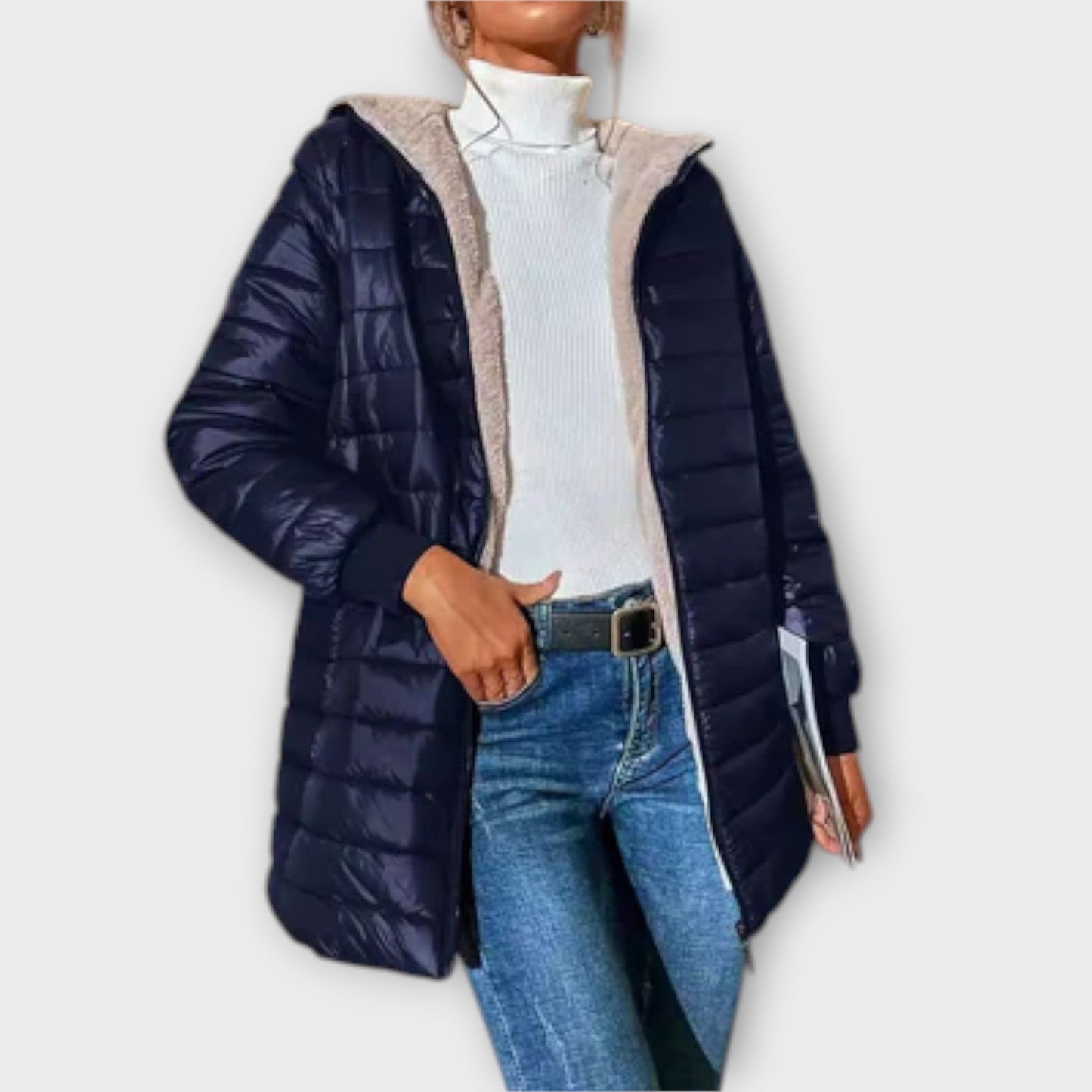 Veste Hiver Douillette Femme - Matelassée Élégante avec Doublure Polaire