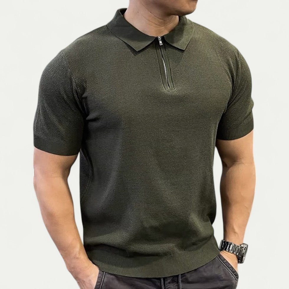 Chemise Homme Élégante Taille Slim avec Fermeture Éclair