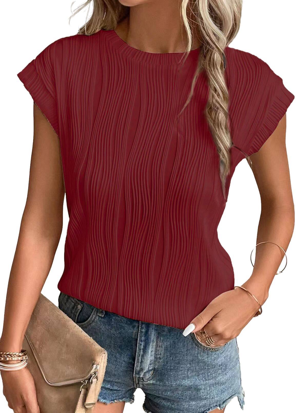 Blouse Féminine Noire Plissée Élégante