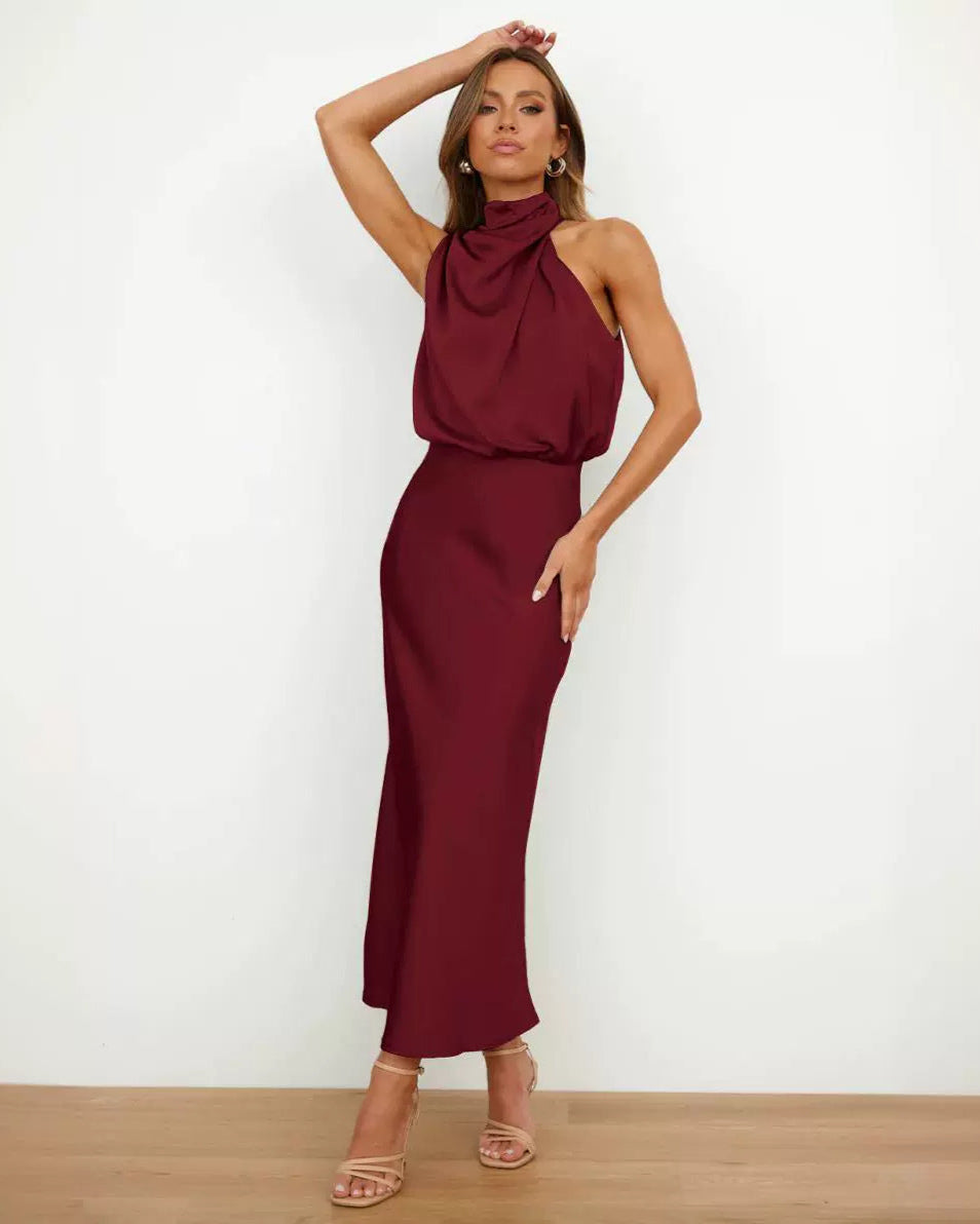 Robe Été Verte Décolletée pour Femme