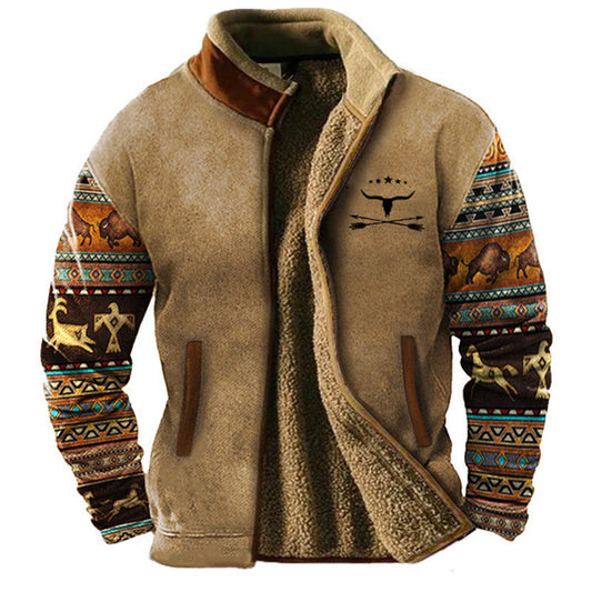 Veste en laine épaisse à carreaux écossais pour homme - LuxeStyle