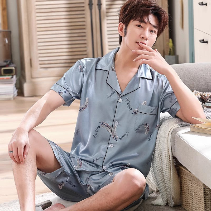 Pyjama Homme Léger Été Manches Courtes