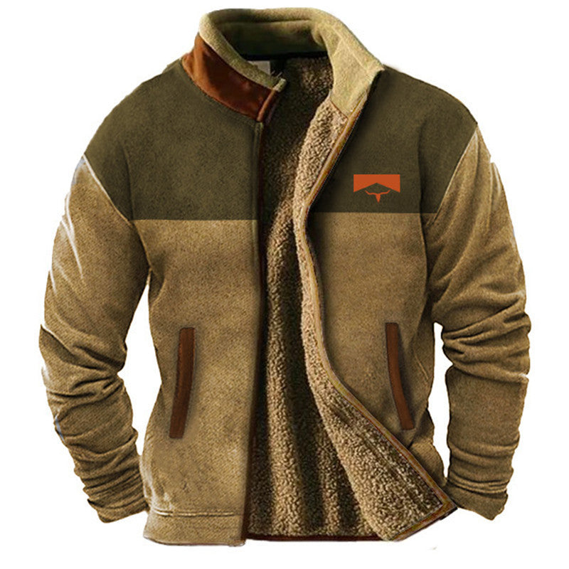 Veste en laine épaisse à carreaux écossais pour homme