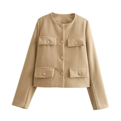Veste Chic à Manches Longues Boutonnée