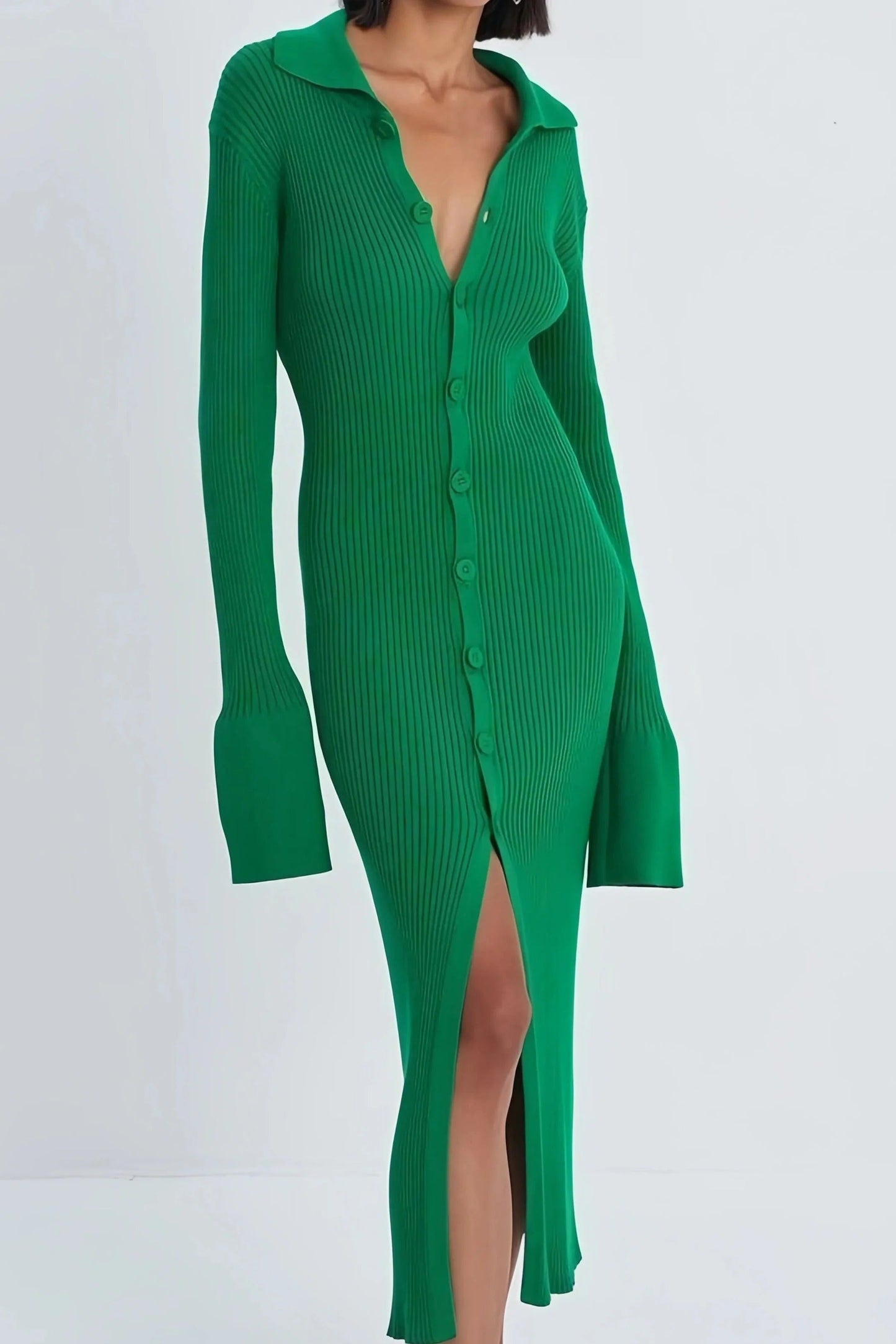 Robe Féminine au Col en V Élégante pour Femme - LuxeStyle