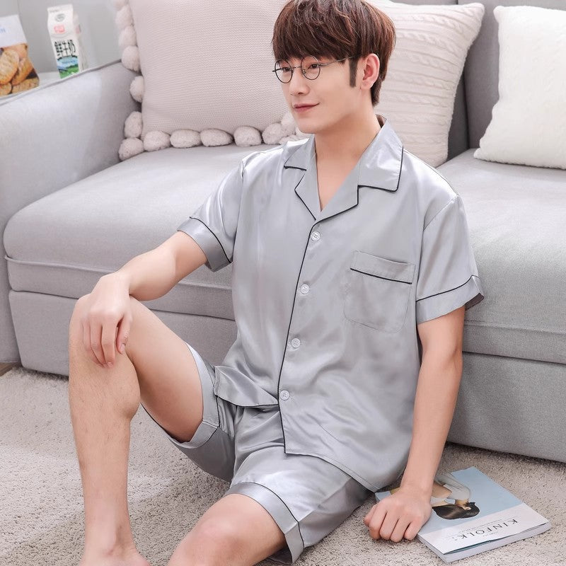 Pyjama Homme Léger Été Manches Courtes