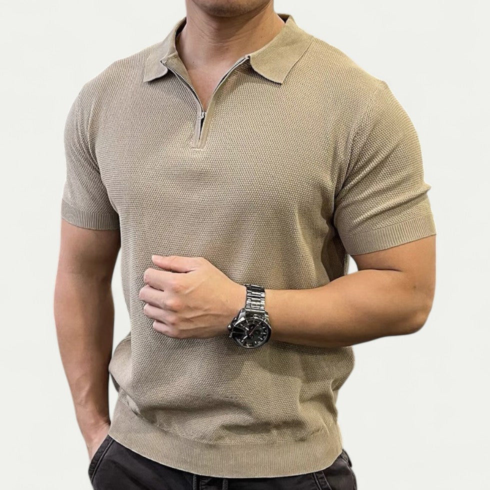 Chemise Homme Élégante Taille Slim avec Fermeture Éclair
