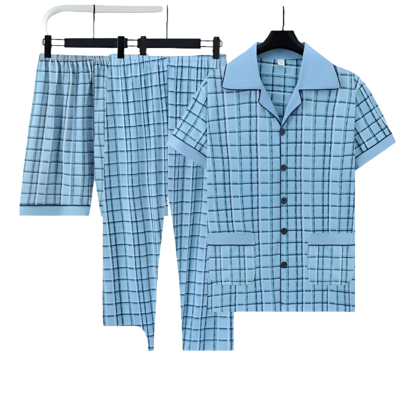 Pyjama Homme Confortable Été - T-Shirt et Pantalon Couleurs Vives - LuxeStyle