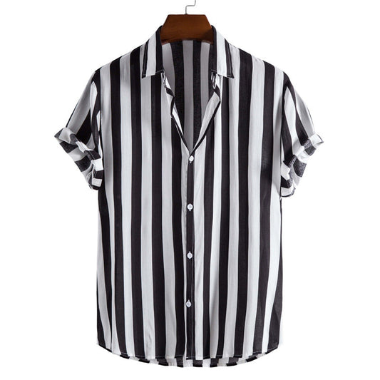Chemise Homme Rayée Slim Estivale - LuxeStyle