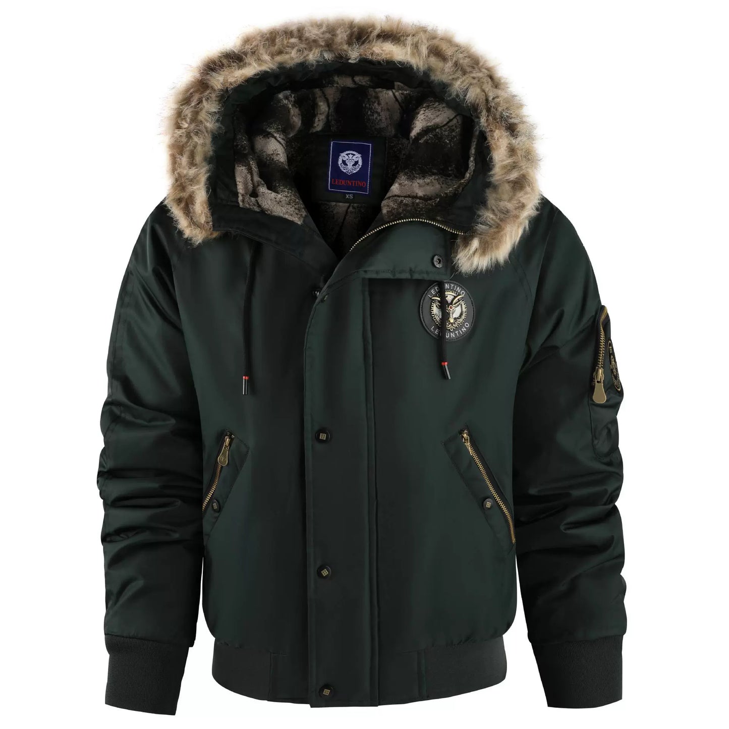 Blouson Hiver Élégant à Capuche Zippé pour Homme