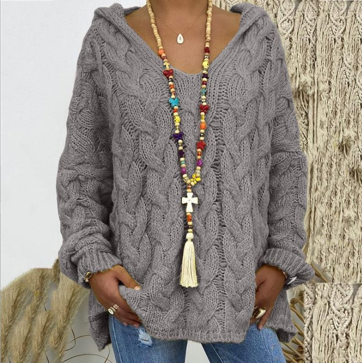 Pull Femme Tricoté Doux, Détente Élégante et Confortable