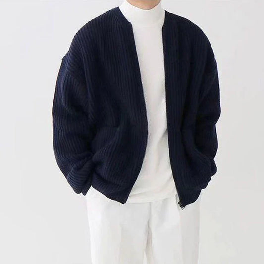 Cardigan Homme Décontracté en Maille Épaisse avec Poches - LuxeStyle