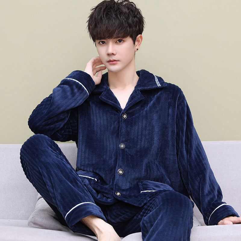 Pyjama Homme Hiver Douillet à Manches Longues