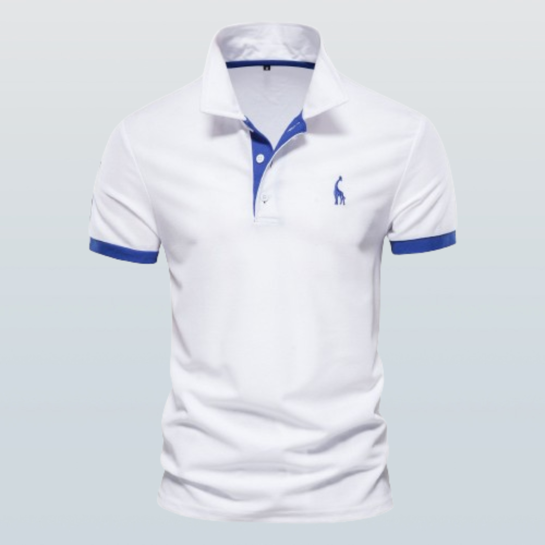 Polo Homme Marine à Manches Courtes Style Décontracté