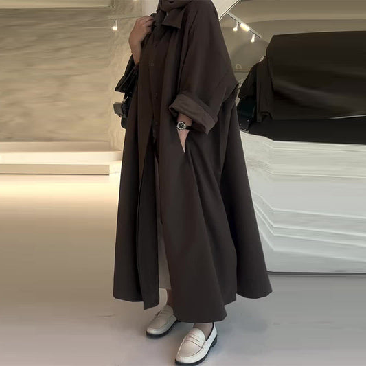 Manteau Femme Élégant Long Taille Grande pour Hiver - LuxeStyle