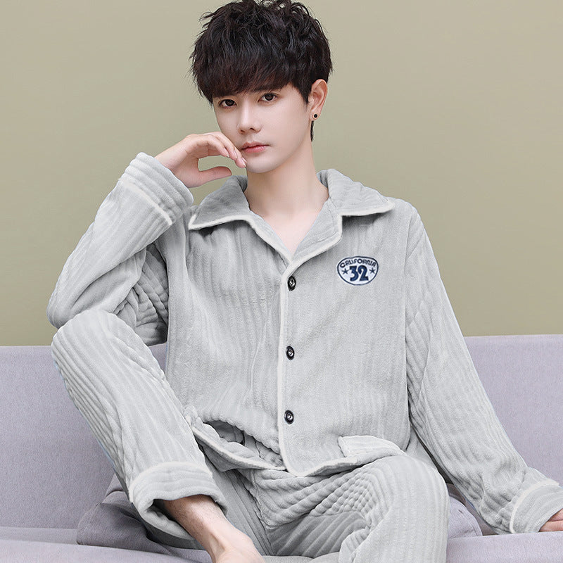 Pyjama Homme Hiver Douillet à Manches Longues