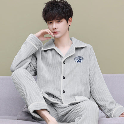 Pyjama Homme Hiver Douillet à Manches Longues