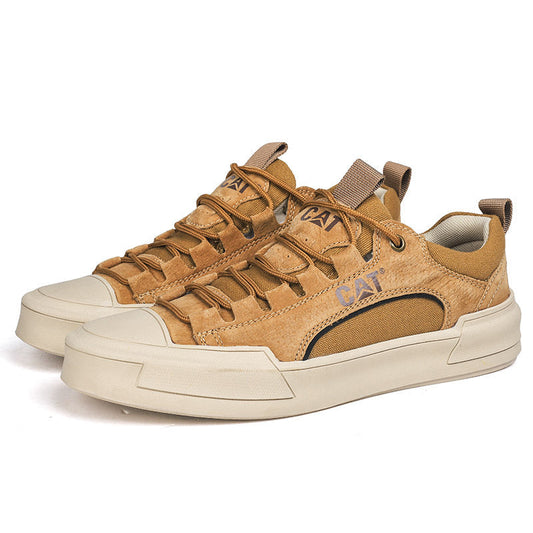 Bottines de travail CAT robustes en cuir brun pour homme - LuxeStyle