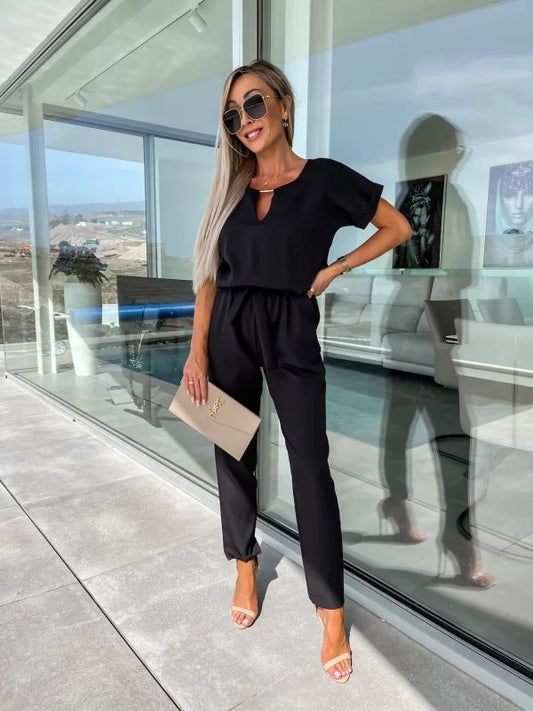 Robe Femme Décontractée - Combinaison Été Legère à Manches Courtes - LuxeStyle