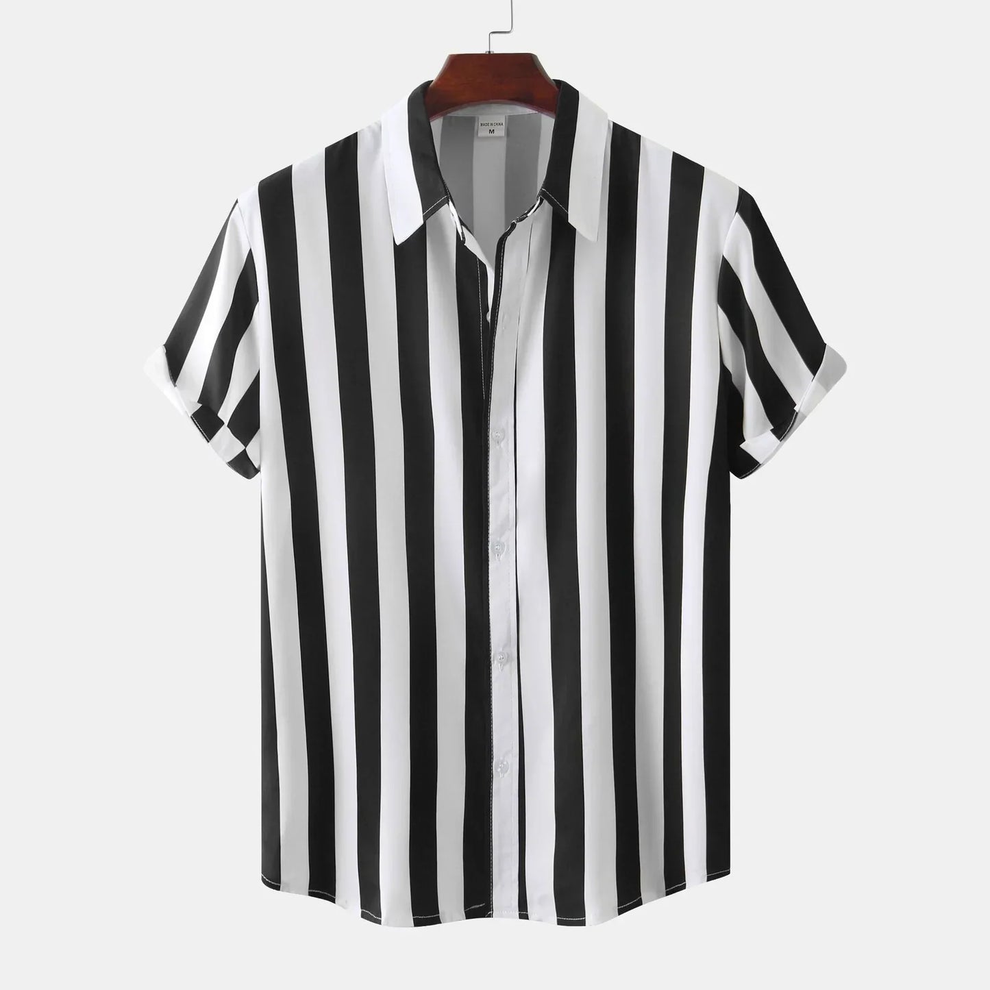 Chemise à Rayures Classique Manches Courtes - LuxeStyle