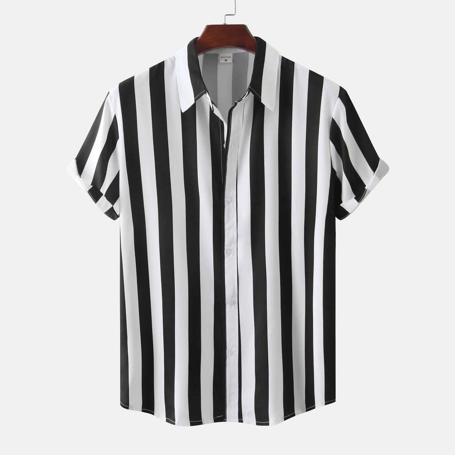 Chemise à Rayures Classique Manches Courtes - LuxeStyle