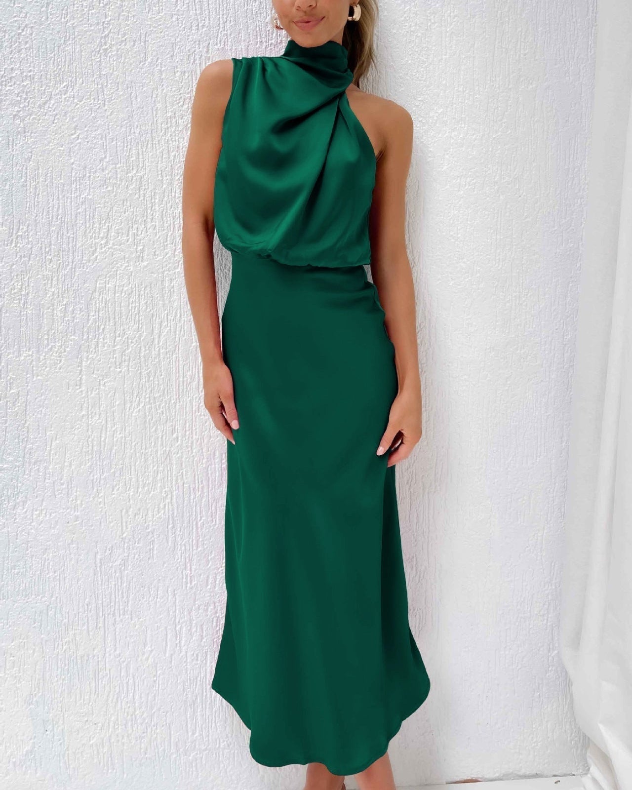 Robe Été Verte Décolletée pour Femme - LuxeStyle
