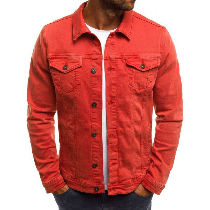 Veste Jean Homme Décontractée – Denim Élégant avec Poche