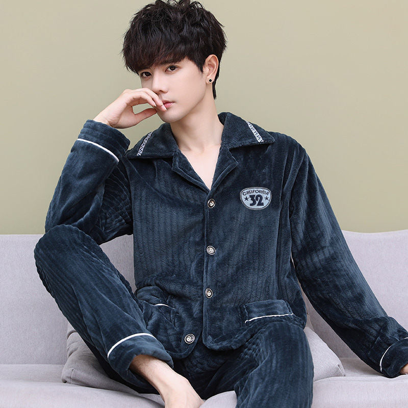 Pyjama Homme Hiver Douillet à Manches Longues