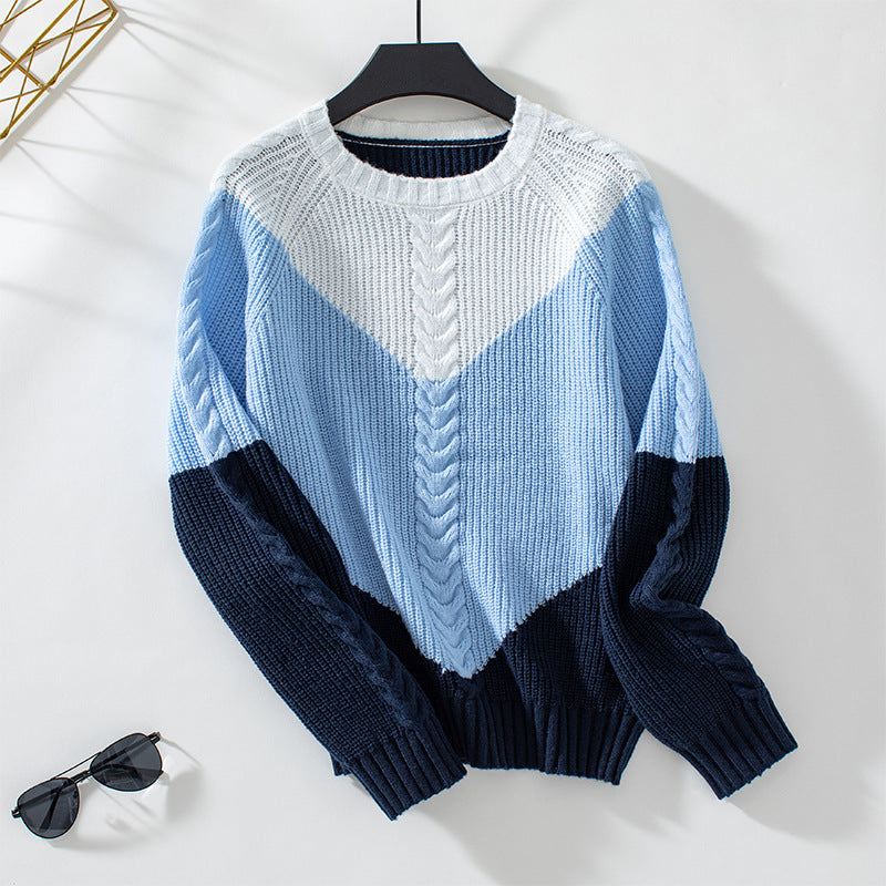 Pull Femme Élégant – Maille Douce Twistée avec Motif Coloré Tendance