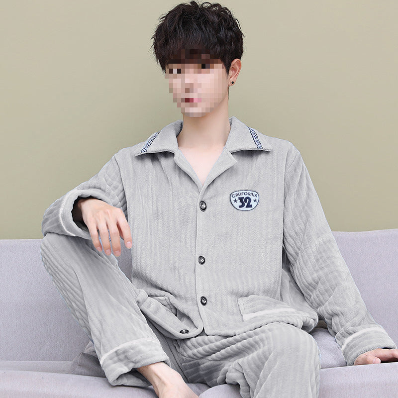 Pyjama Homme Hiver Douillet à Manches Longues
