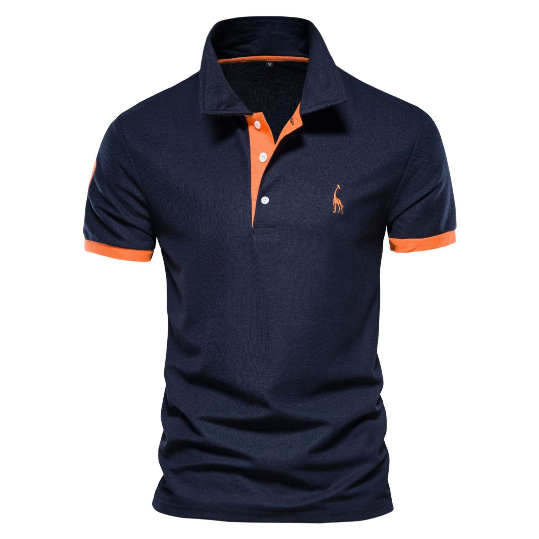 Polo Homme Marine à Manches Courtes Style Décontracté - LuxeStyle