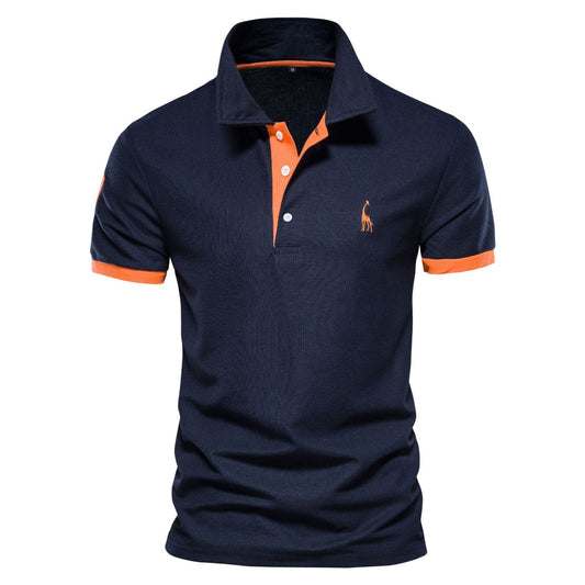 Polo Homme Marine à Manches Courtes Style Décontracté - LuxeStyle