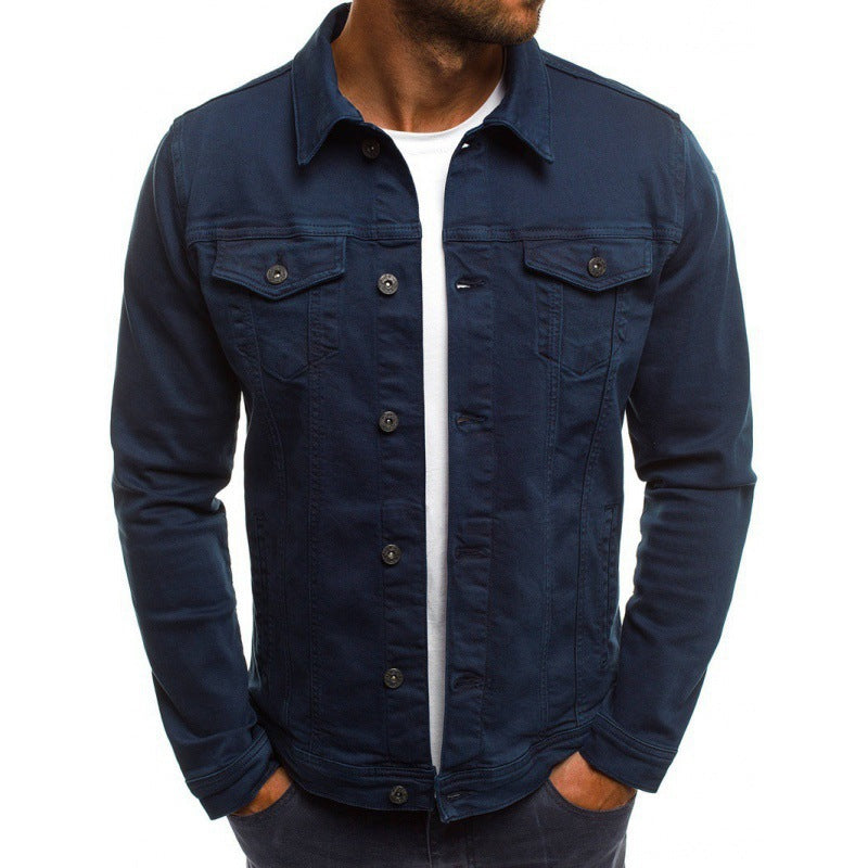 Veste Jean Homme Décontractée – Denim Élégant avec Poche