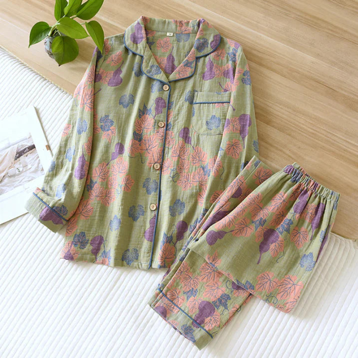 Pyjama Femme Fleur Décontracté pour Dormir