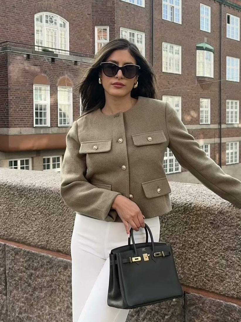 Veste Chic à Manches Longues Boutonnée - LuxeStyle