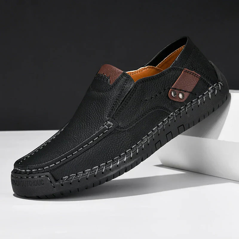 Chaussure Homme Désinvolte Cuir Marine Élégante