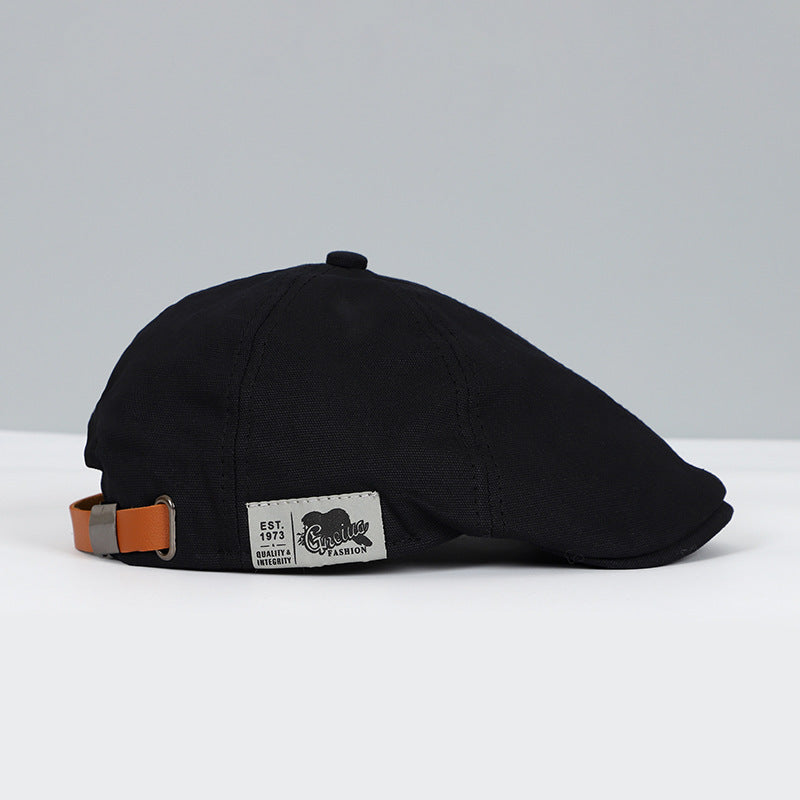 Casquette Sport Noire avec Sangle Cuir Réglable - LuxeStyle