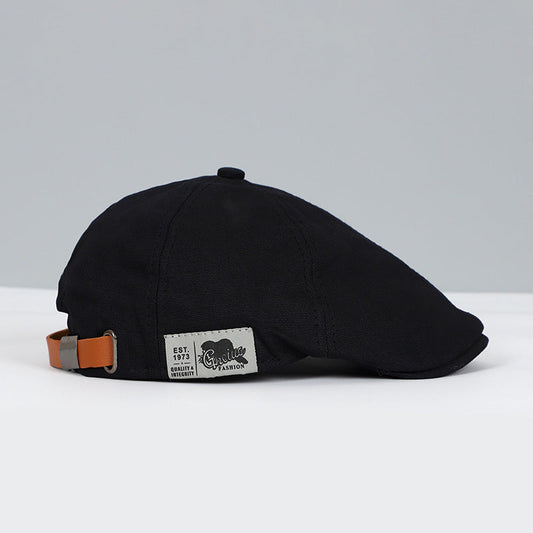 Casquette Sport Noire avec Sangle Cuir Réglable - LuxeStyle
