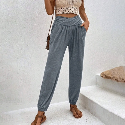 Pantalon Décontracté Uni pour Femme