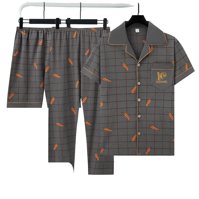 Pyjama Homme Confortable Été - T-Shirt et Pantalon Couleurs Vives