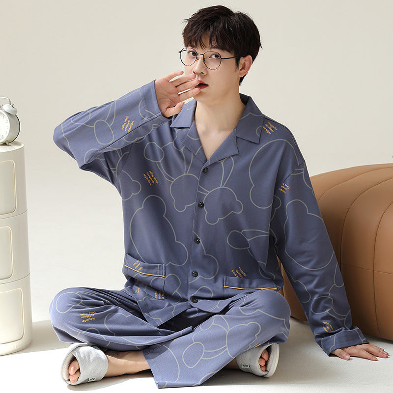 Pyjama Homme Confortable Manches Longues pour Tous les Jours