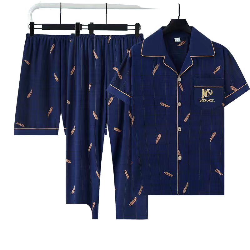 Pyjama Homme Confortable Été - T-Shirt et Pantalon Couleurs Vives