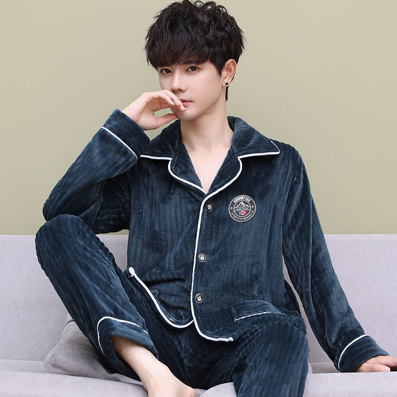 Pyjama Homme Hiver Douillet à Manches Longues
