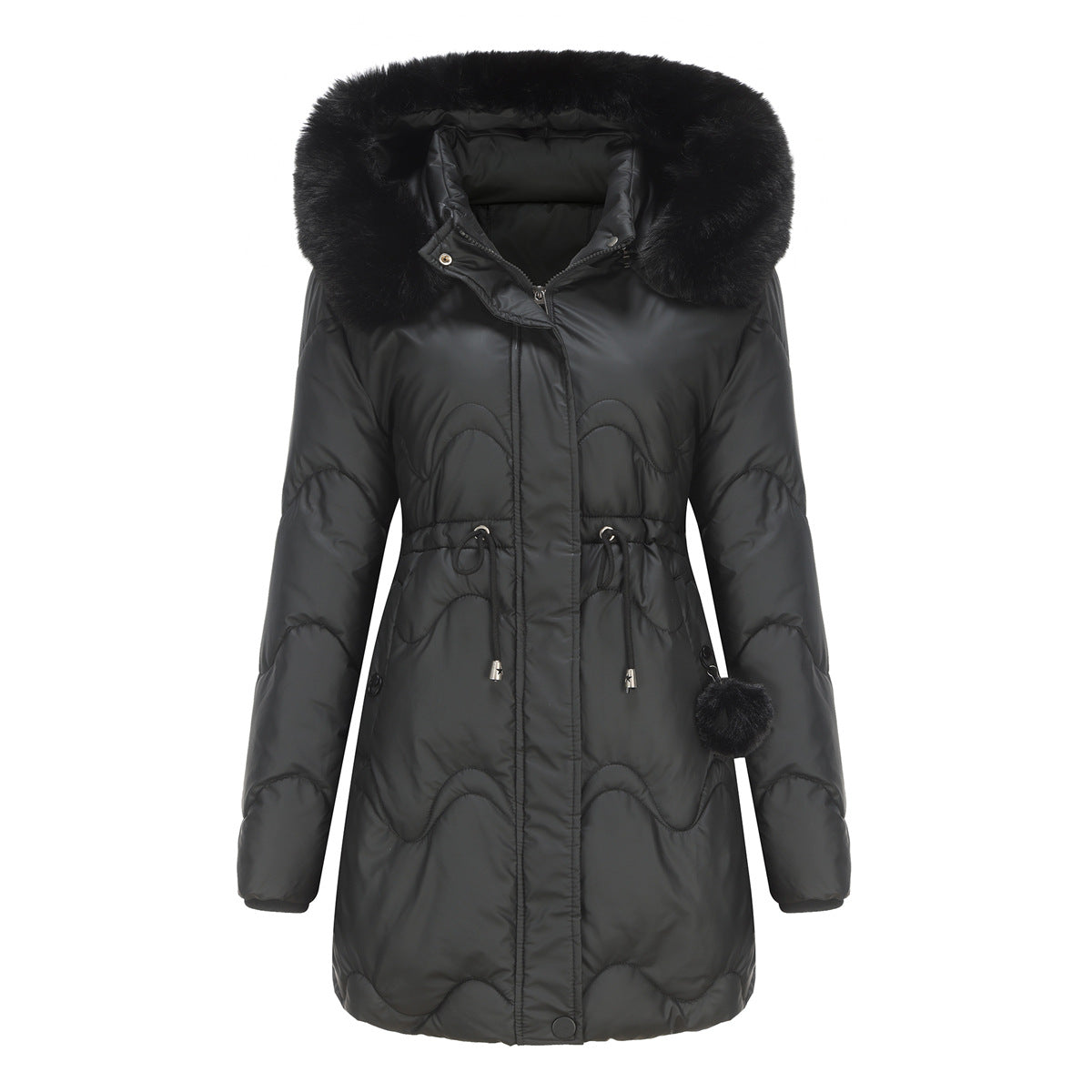 Manteau à capuche hiver chic à manches longues - LuxeStyle
