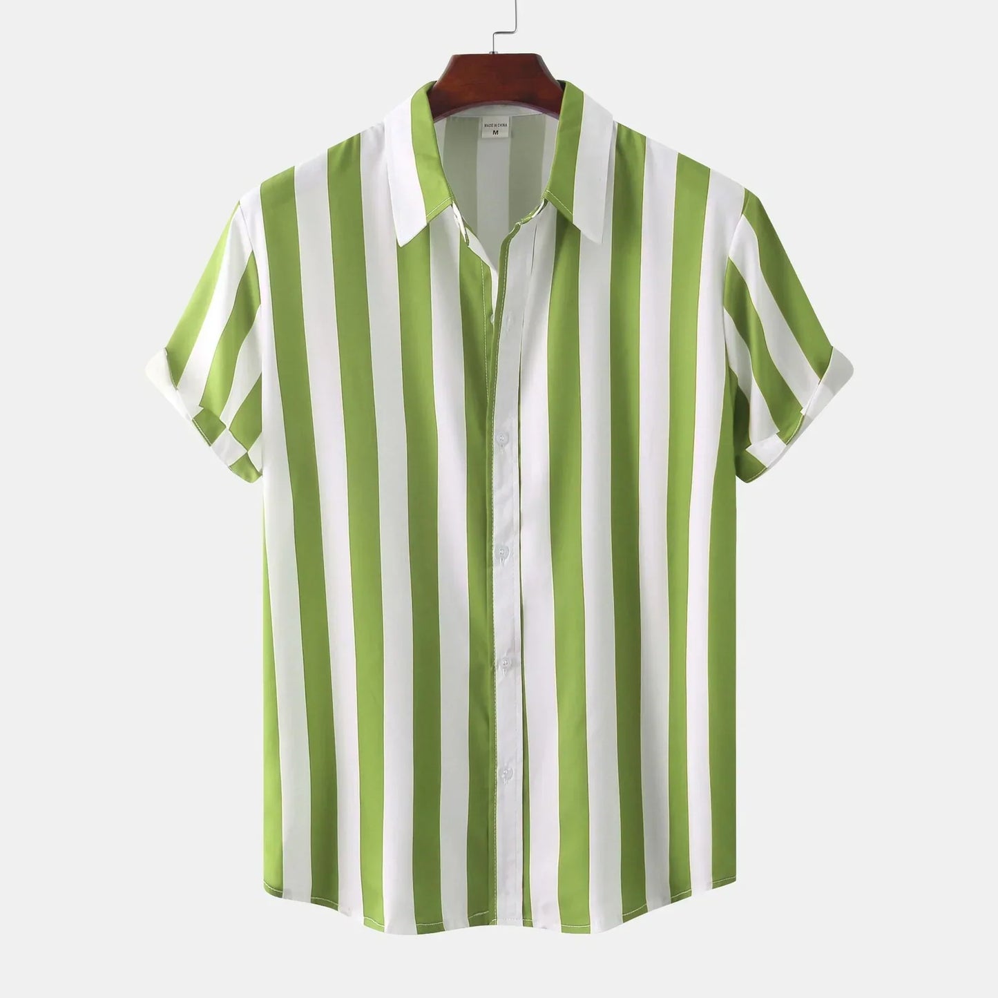 Chemise à Rayures Classique Manches Courtes