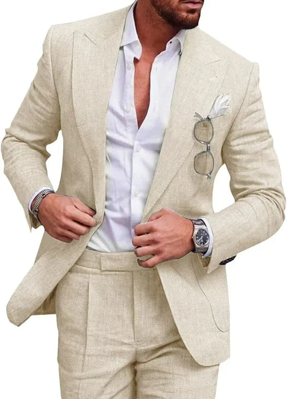 Costume Élégant Mariage Homme Été Deux Pièces - luxestyle