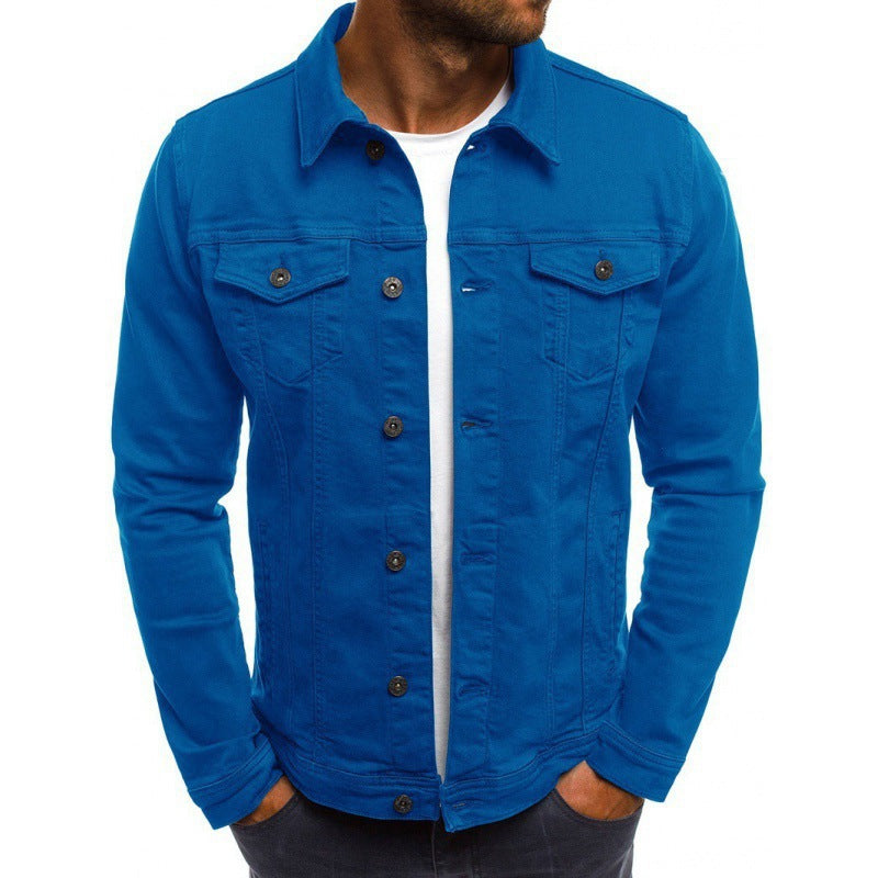 Veste Jean Homme Décontractée – Denim Élégant avec Poche