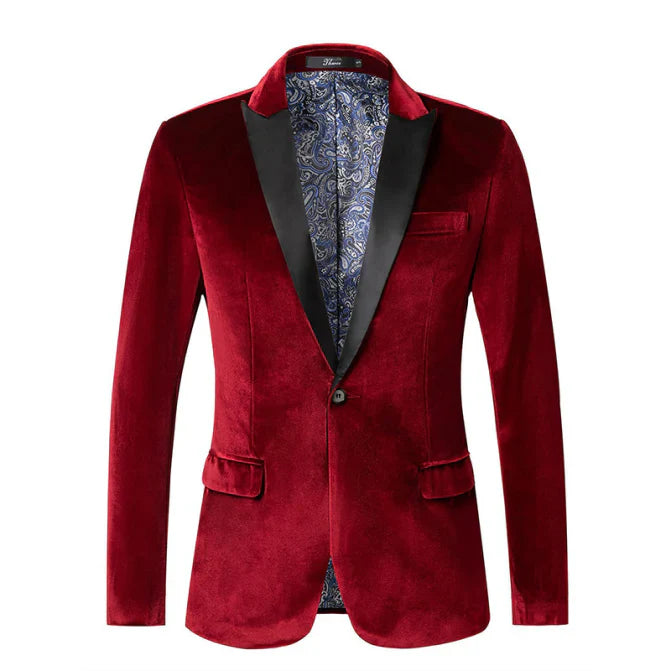 Veste Costume Élégant Homme Mariage Un Bouton