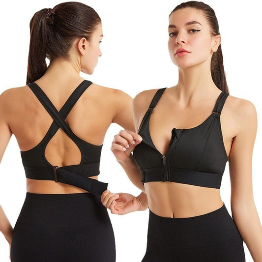 Soutien-gorge décontracté zippé avec bretelles dans le dos → Soutien-gorge confortable dos nu - LuxeStyle