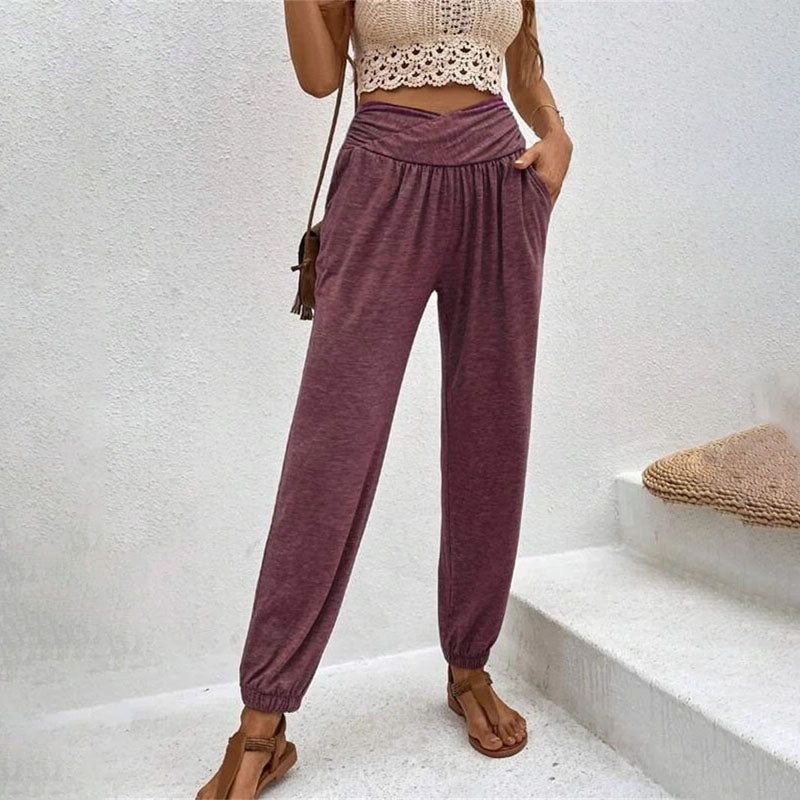 Pantalon Décontracté Uni pour Femme